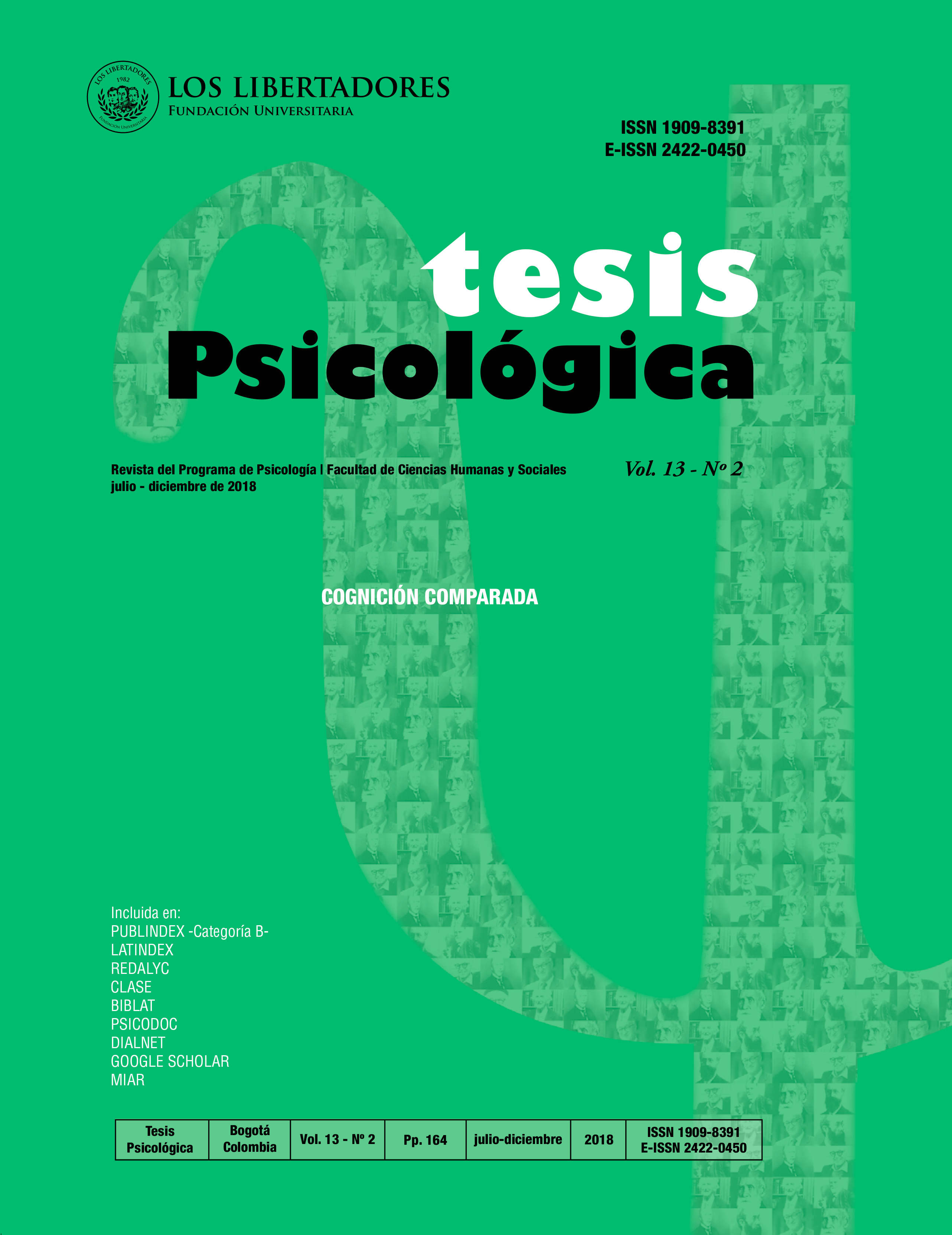 Vol. 13 Núm. 2 (2018): Cognición Comparada | Tesis Psicológica