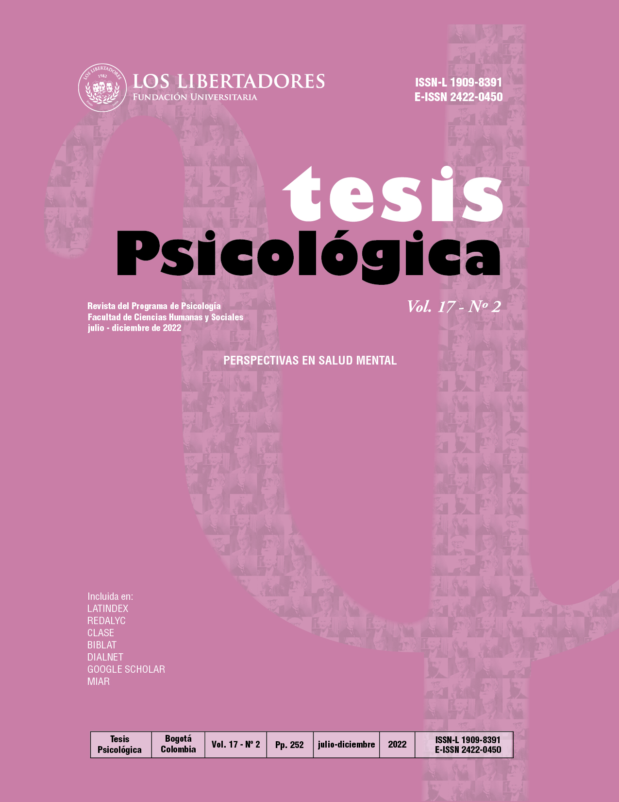 Ver Vol. 17 Núm. 2 (2022): Perspectivas en salud mental
